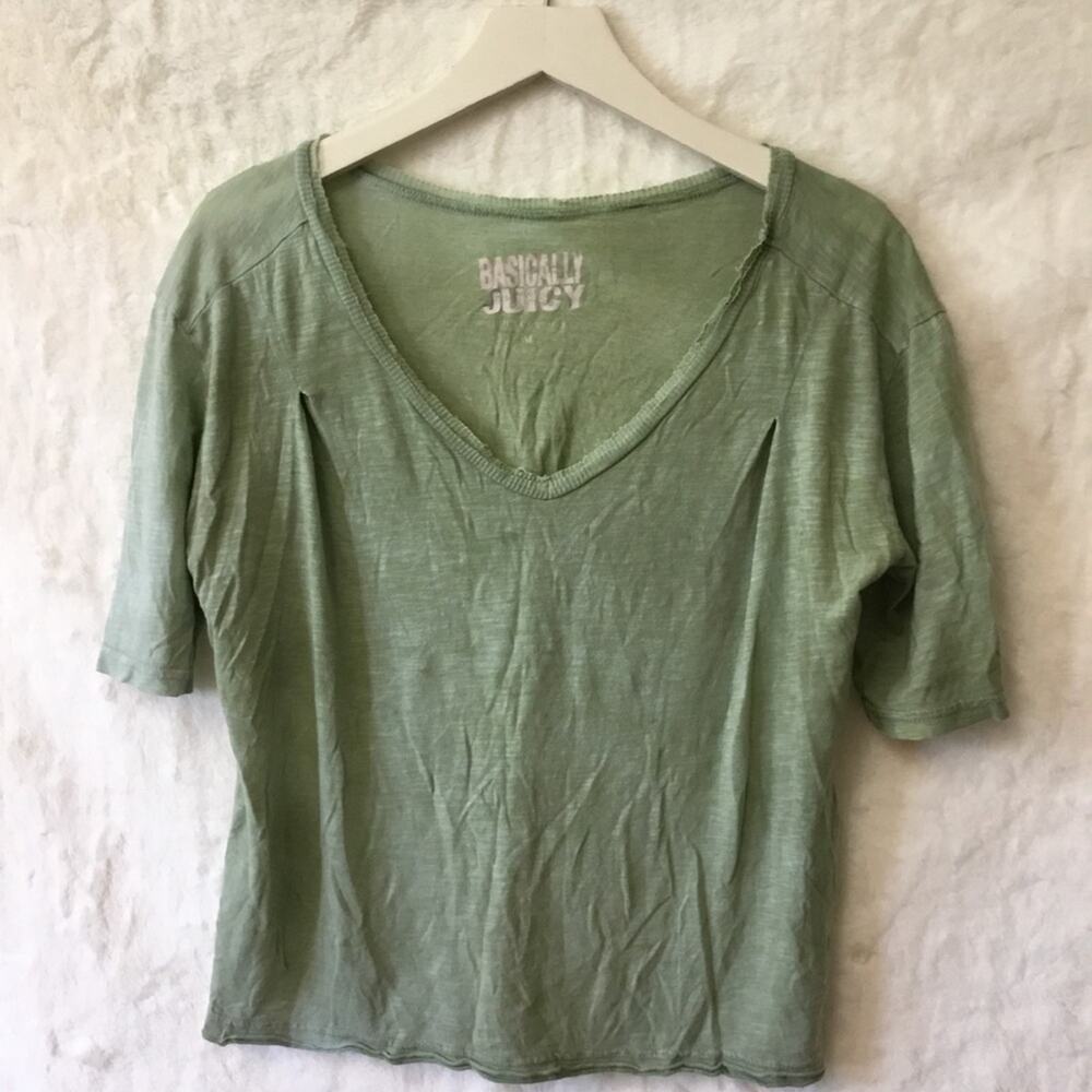 Juicy Couture Light Green V-Neck Tee - Picture 2 of 15